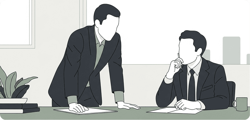 Example AI advisory text exchange — owner asking the right question before signing a vendor contract