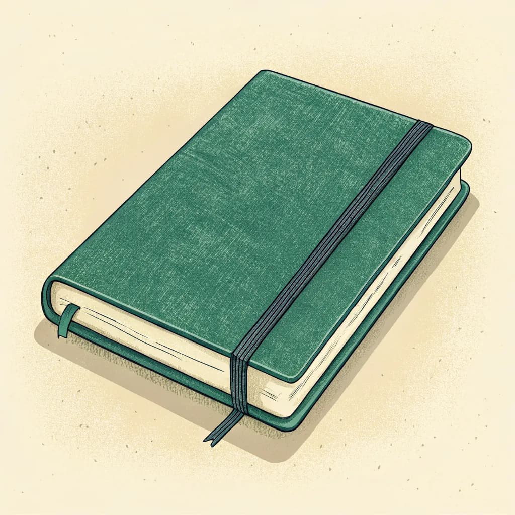 The bound Pulse Report — a forest-green hardcover journal of customer intelligence.